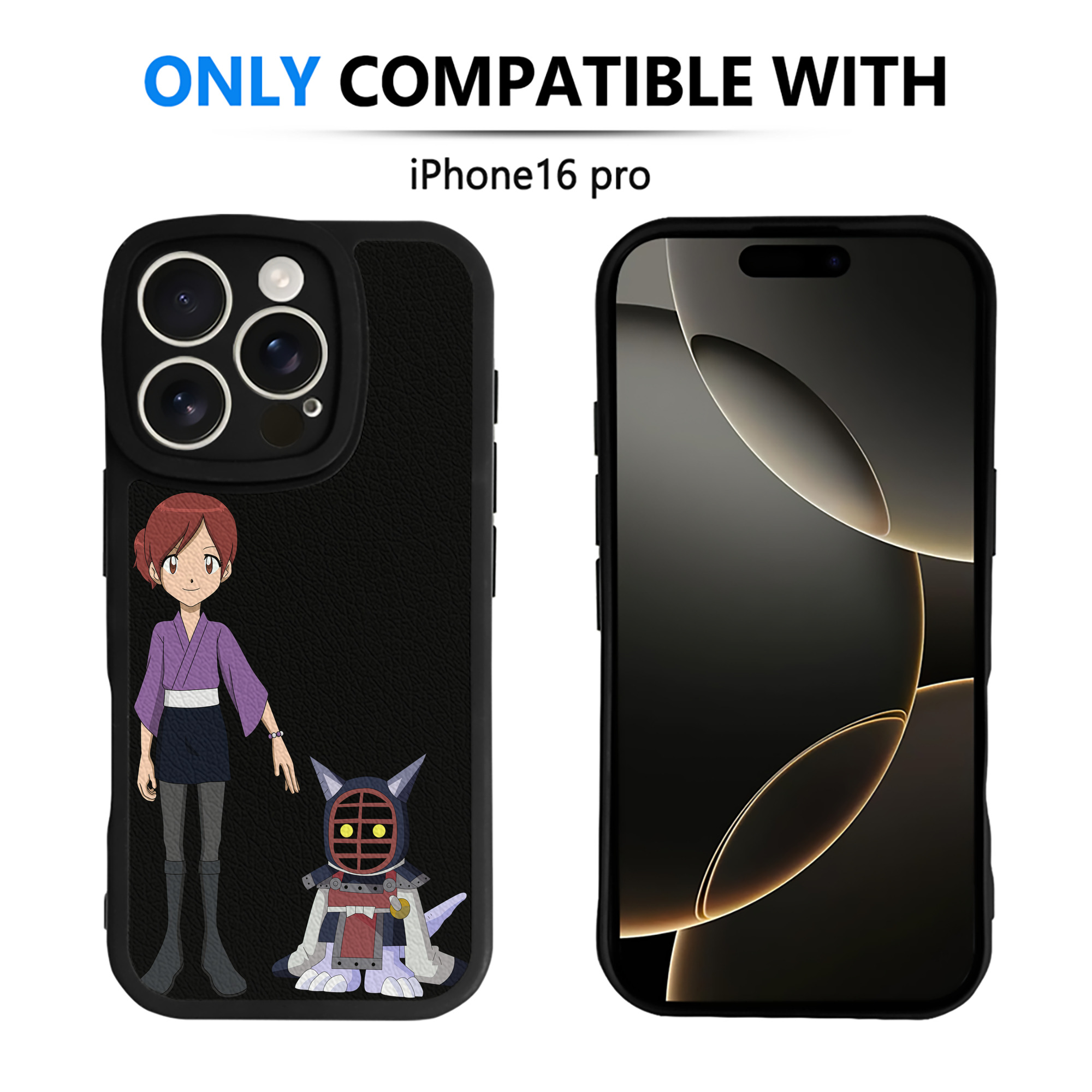 （画像用） Digimon デジタルモンスター/デジモン 【iPhone 16シリーズ対応】シリコンスマホケース（レザー調） 材質：シリコン
